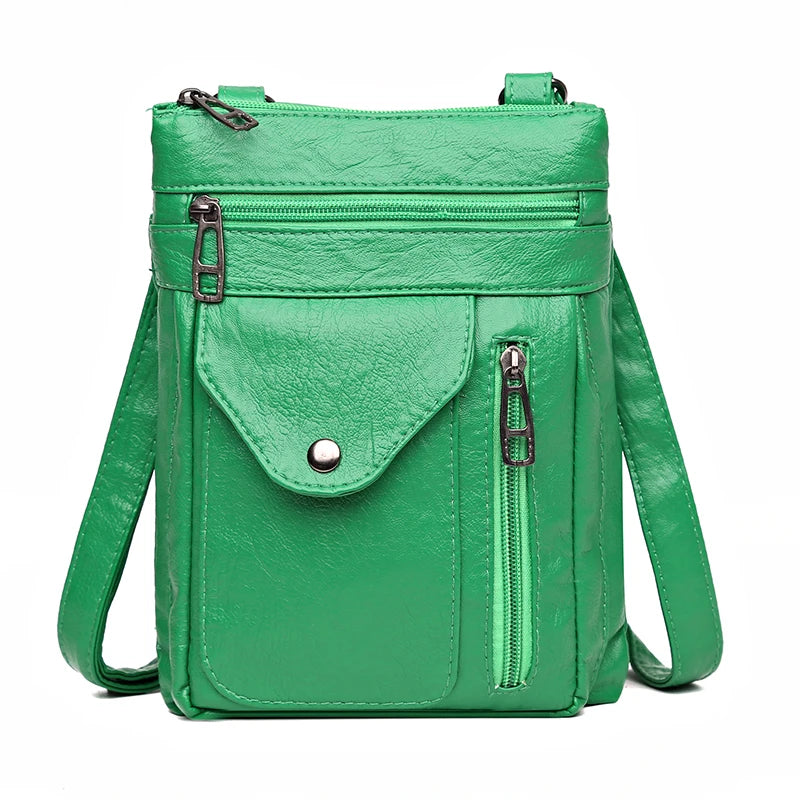Bolso de Hombro de Cuero Suave para Mujer con Billetera