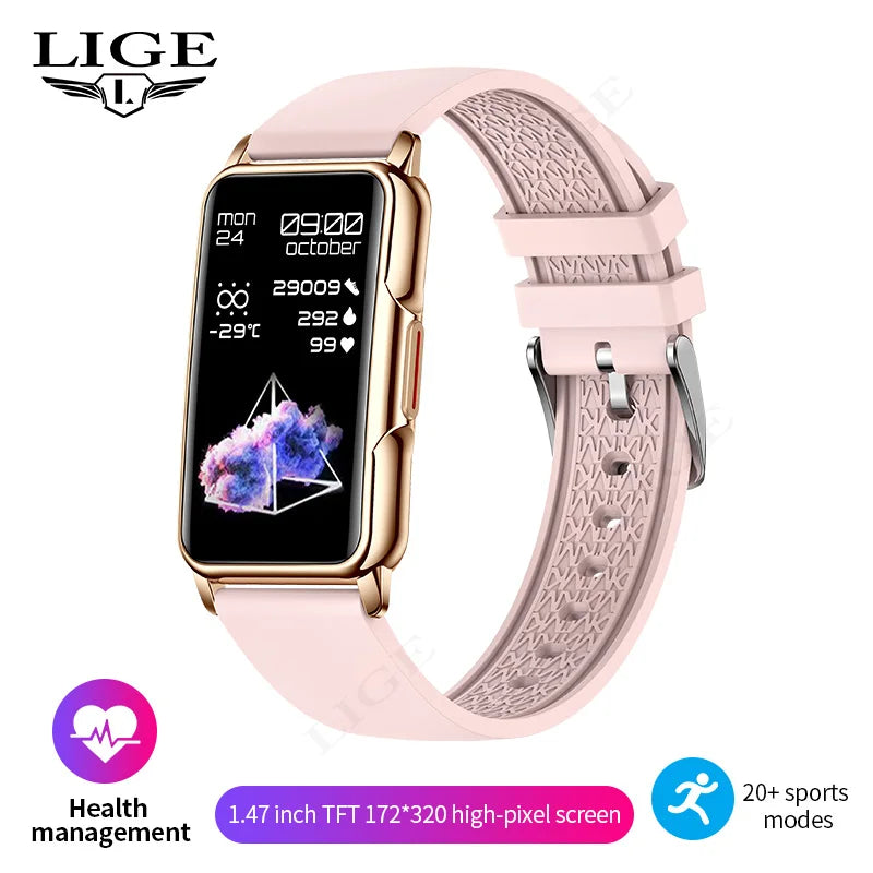 Smartwatch deportivo con frecuencia cardíaca 1,47" para mujer y hombre