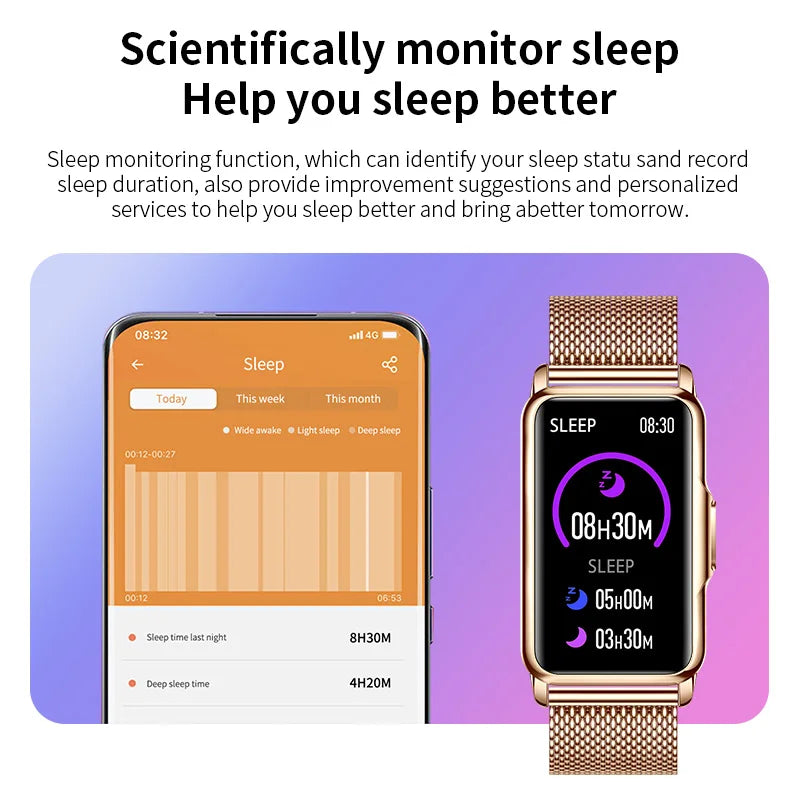 Smartwatch deportivo con frecuencia cardíaca 1,47" para mujer y hombre