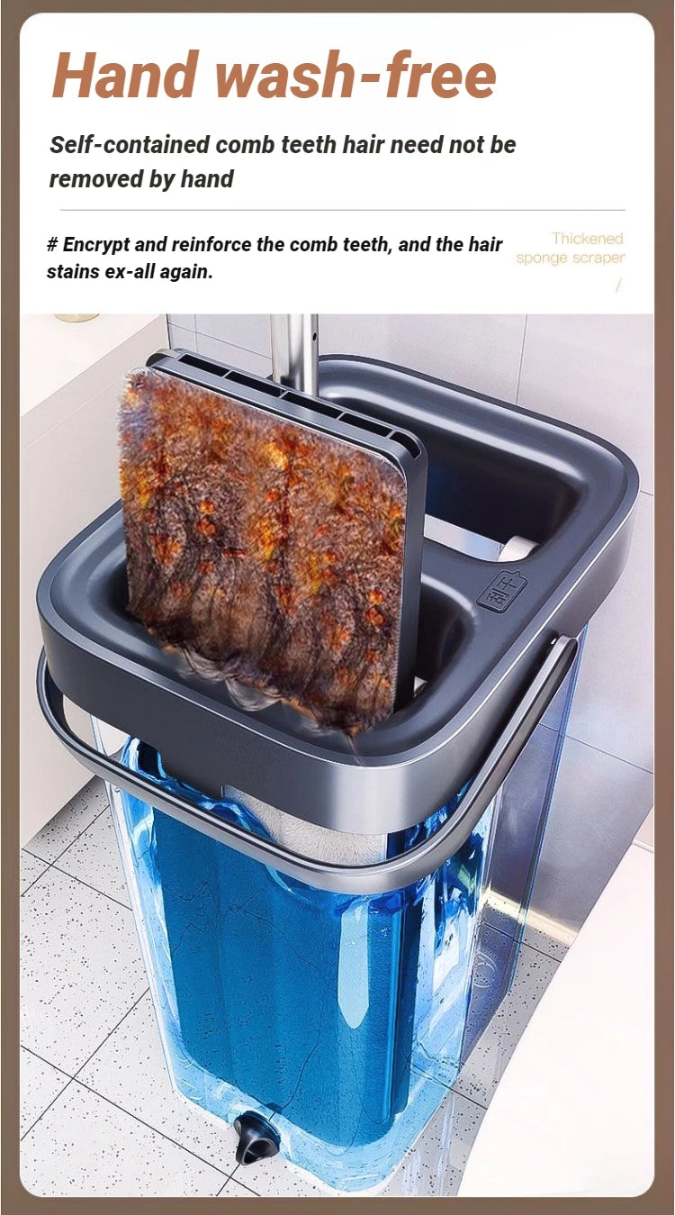 Fregona giratoria JOYBOS con cubo y cabezal de microfibra de 33 cm