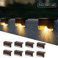 Paquete de 4/8/12 luces solares para cubierta, luces de pared solares impermeables para exteriores con encendido/apagado automático para decoración de caminos de patio, valla de escaleras