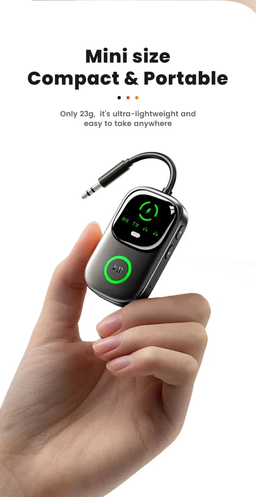 Nuevo receptor/transmisor de audio Bluetooth 5,4, adaptador Bluetooth para televisores, auriculares, coches y otros dispositivos con un conector de 3,5mm