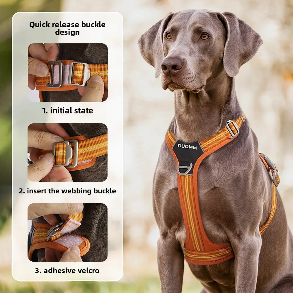 Arnés Antitirones para Perro con Chaleco Reflectante Ajustable