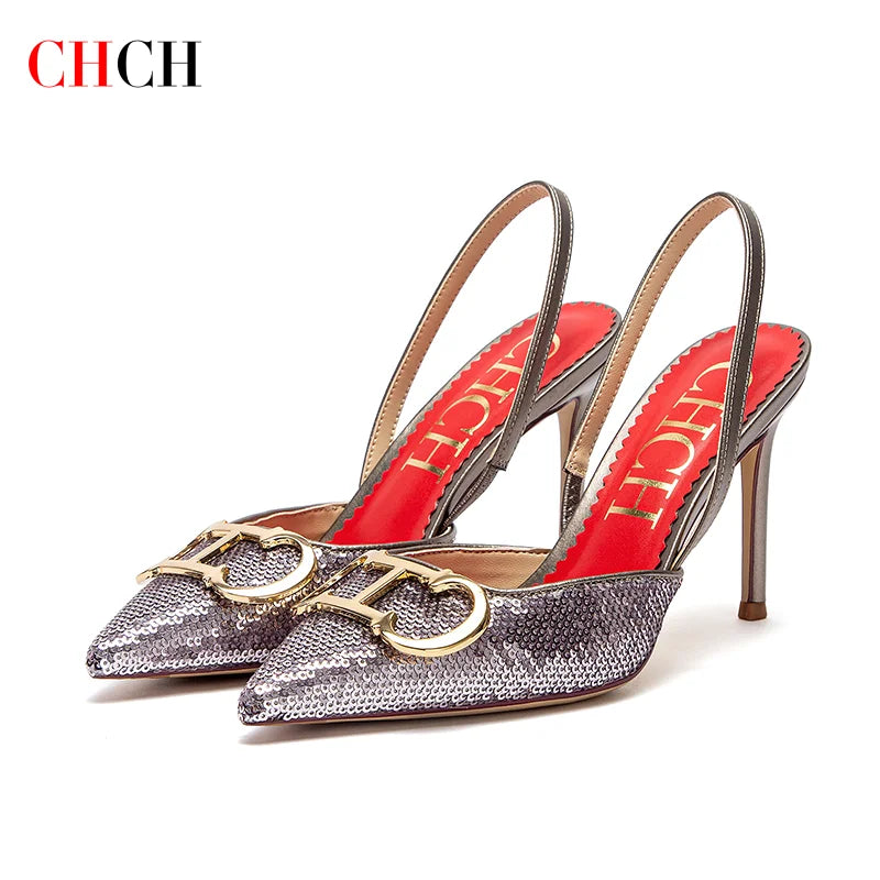 Stilettos de Mujer Punta Fina con Tiras y Plataforma 9 cm