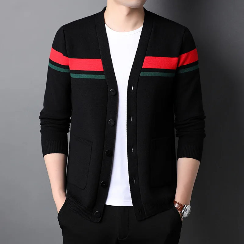 Cárdigan de Punto para Hombre con Cuello en V — Estilo Casual
