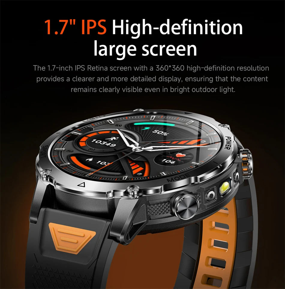 Reloj Inteligente Deportivo con Linterna LED IPX8
