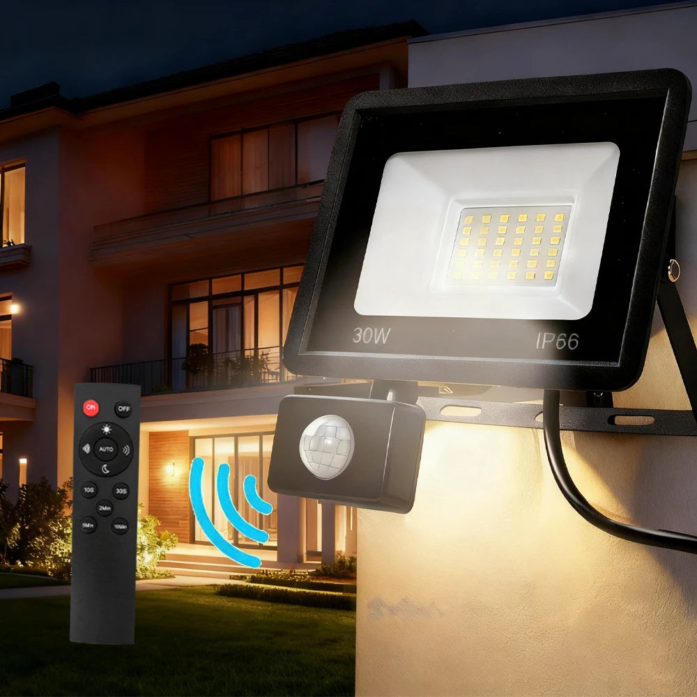Reflector LED con Sensor de Movimiento IP66 para Exteriores 10W-50W