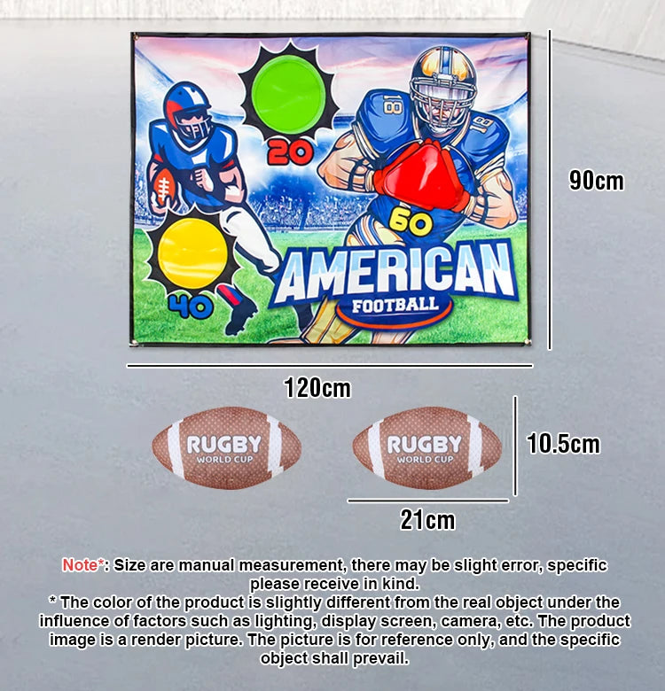 Juego de Rugby con Objetivo y Pelotas Adhesivas para Niños