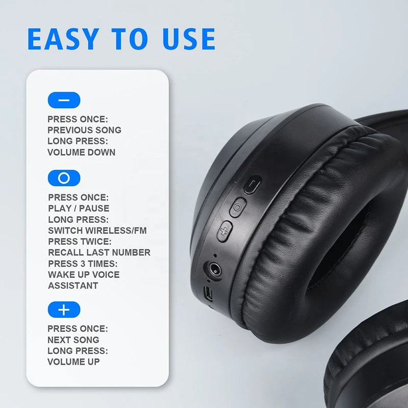 M5 Auriculares Over-Ear HiFi Bluetooth 5.3 Gaming