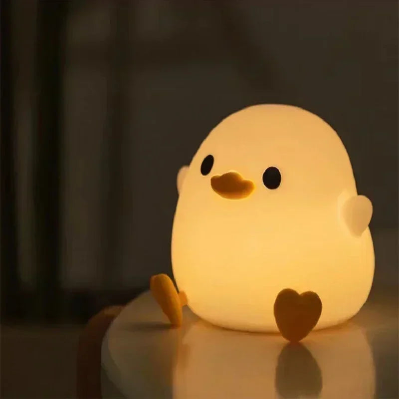 Lámpara Nocturna Do Do Duck, Lámpara de Noche de Silicona Suave para Habitación Infantil, Lámparas de Mesa Táctiles Recargables por USB para Dormitorios, Decoración de Sala de Estar