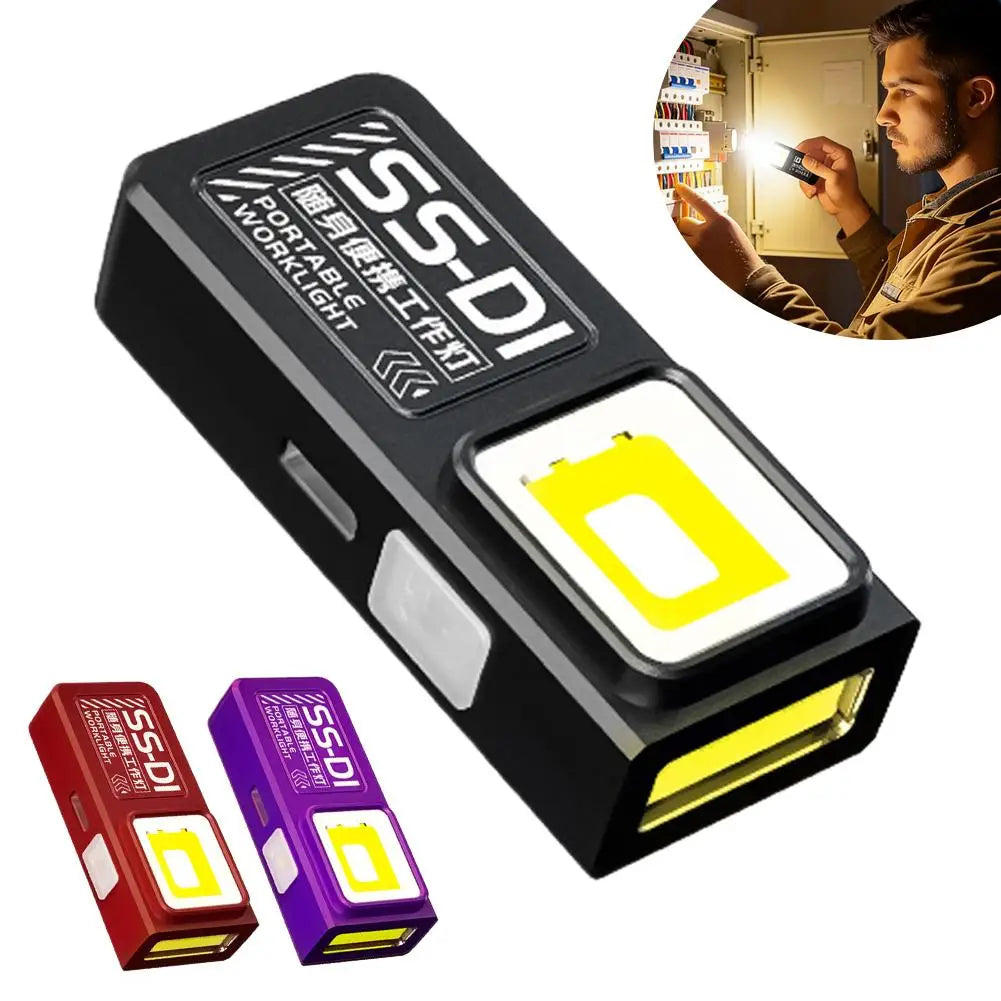 Mini Linterna LED COB Recargable USB con Clip Magnético Multifuncional