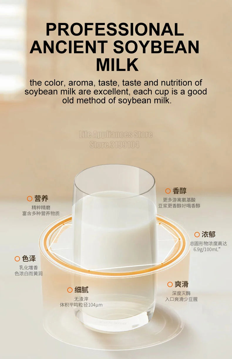 Licuadora Multifunción 1200ml con Autolimpieza para Leche de Soya