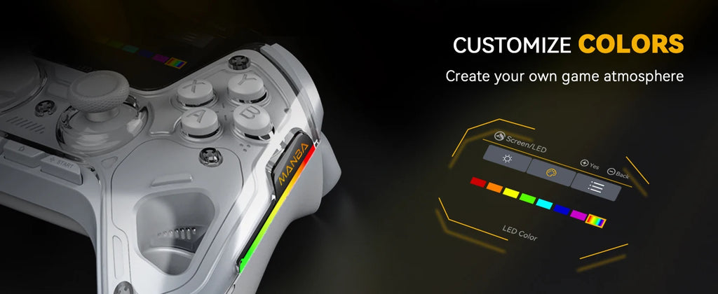 Controlador de juegos inalámbrico Mamba One V2 para iOS/Android/Switch/PC efecto Hall Stick luz RGB 1800mAh con base de carga
