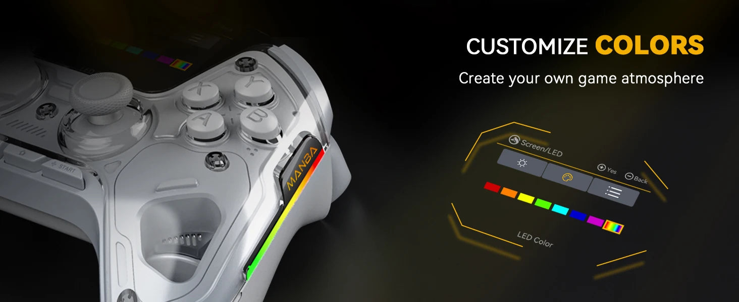 Controlador de juegos inalámbrico Mamba One V2 para iOS/Android/Switch/PC efecto Hall Stick luz RGB 1800mAh con base de carga