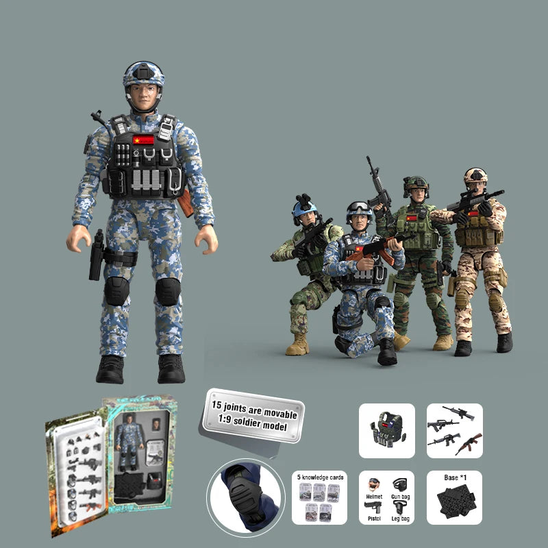 Figura Articulada de Soldado Militar de PVC para Niños