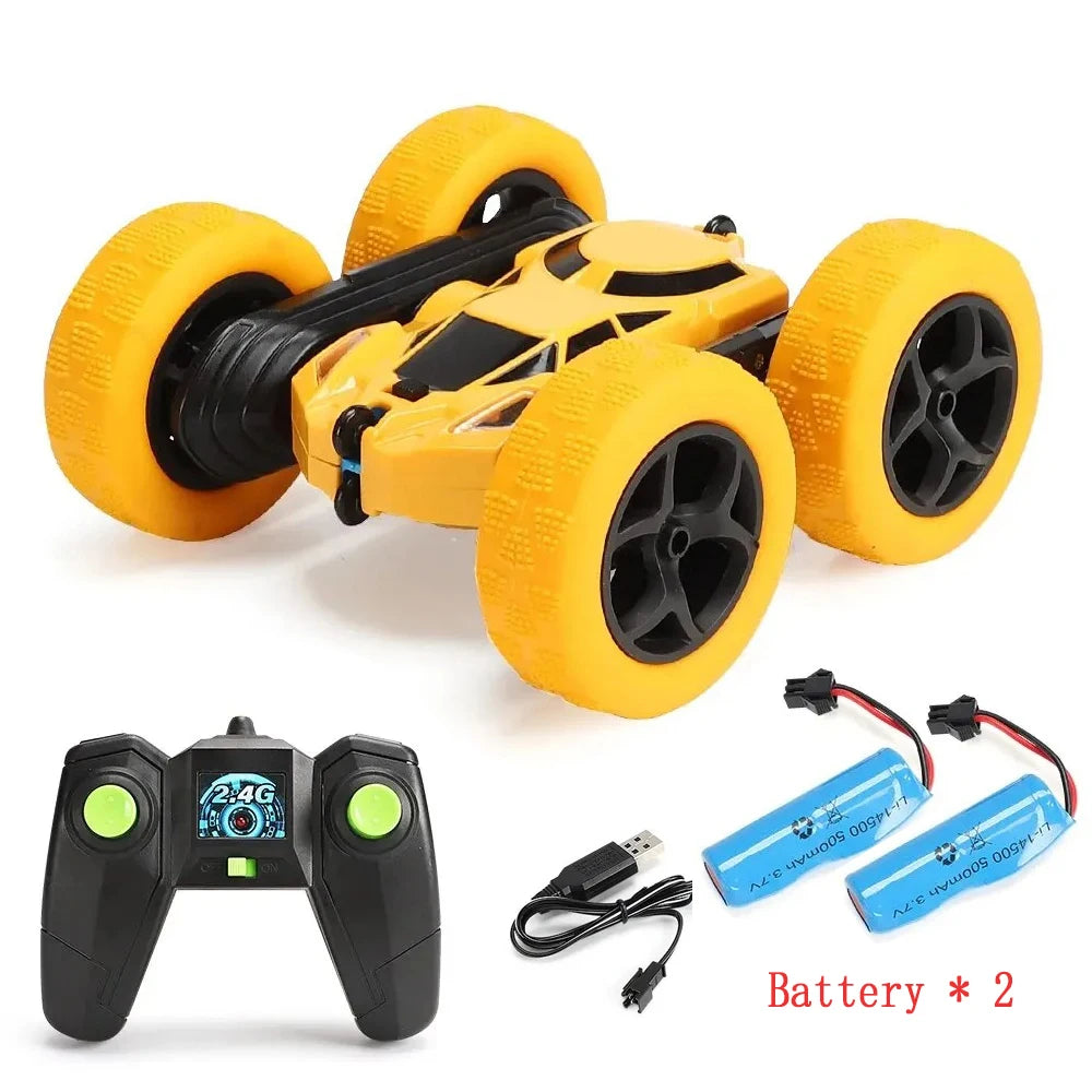 Coche acrobático RC para niños, doble cara, con tapa, 2,4G, Control remoto, rotación derecha 360, todoterreno, regalos de coche RC para niños, adultos y niños