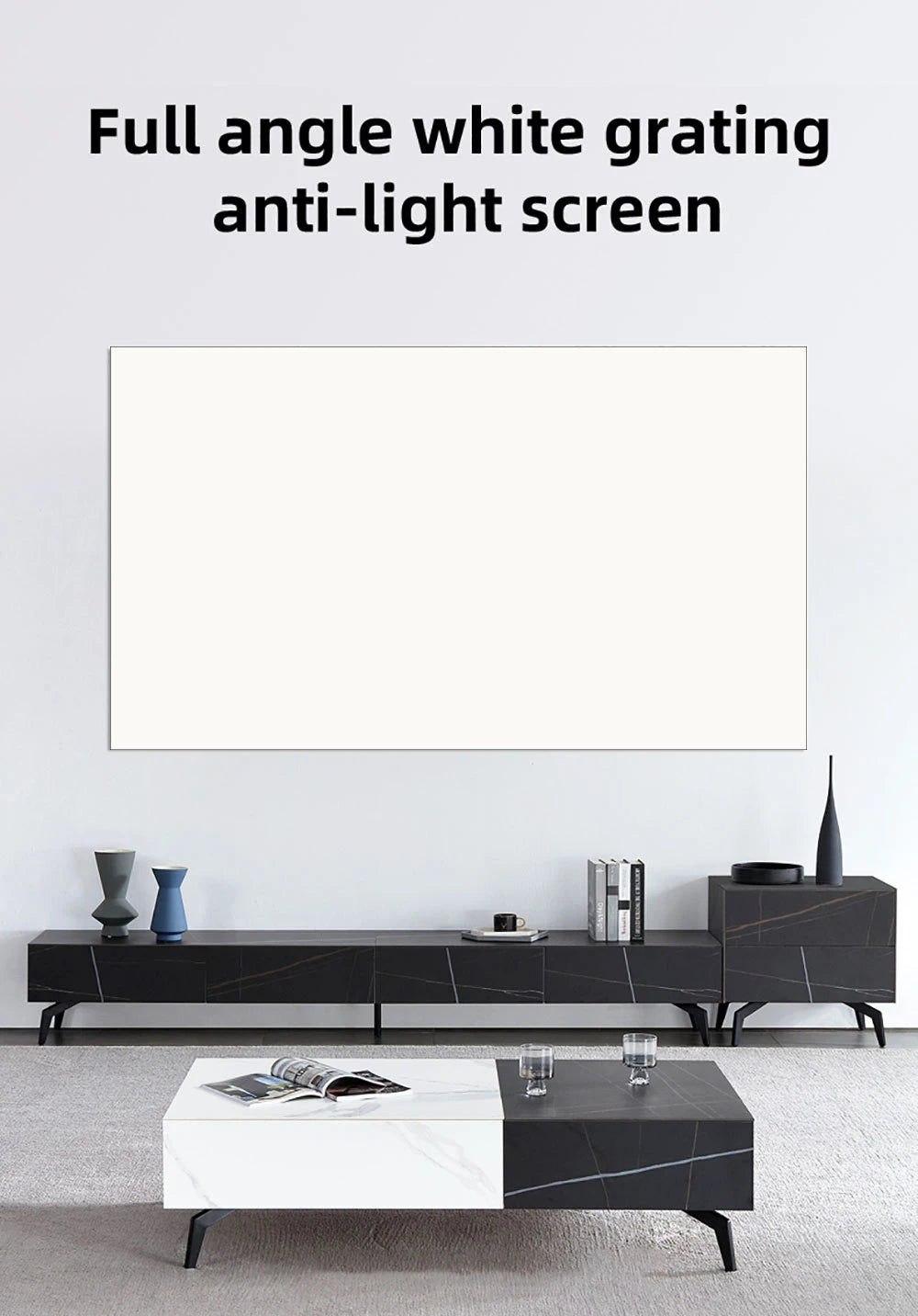 Pantalla de proyección anti-luz 16:9, tela HD reflectante de 60 a 133 pulgadas