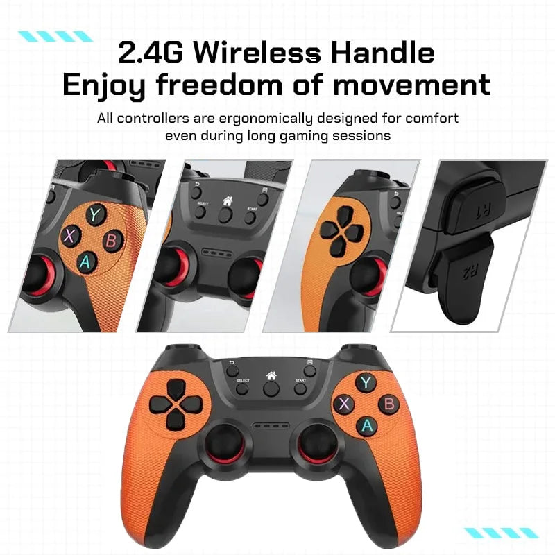 Stick de juego HD 4K X8 ULTRA de uso inmediato sin configuración compleja, dos mandos inalámbricos 2,4G incluidos, 50000 juegos de ocio precargados, salida HDMI para TV, regalo divertido para fiestas y reuniones de