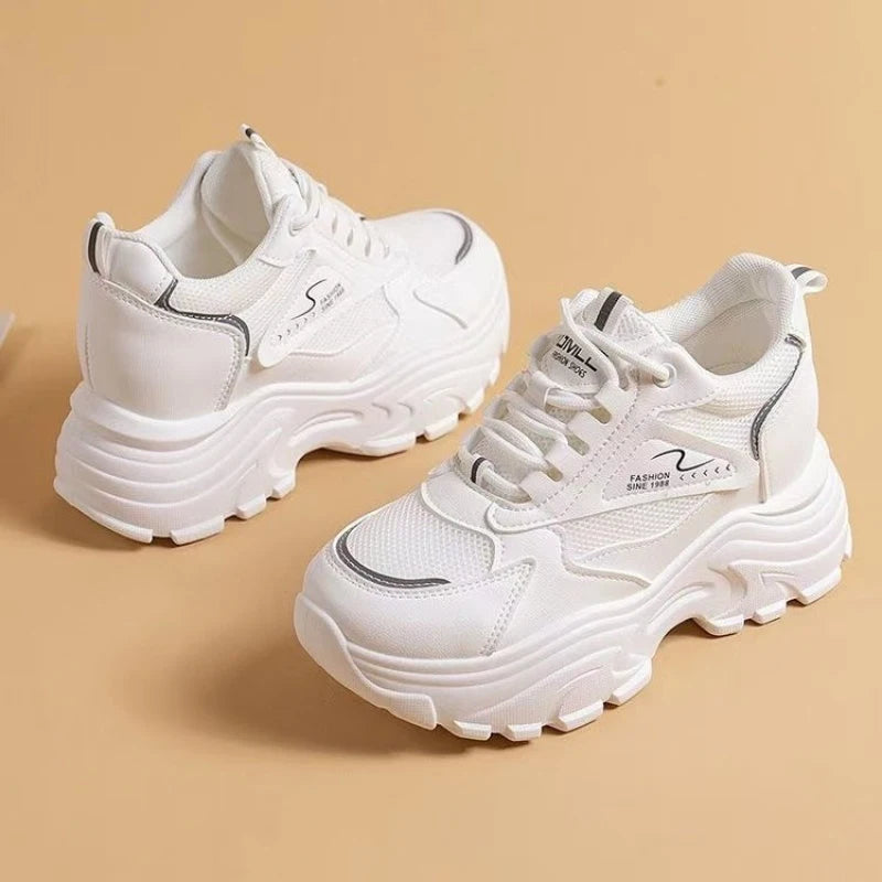 Zapatillas Deportivas para Mujer, Ligeras y Transpirables, con Plataforma, Estilo Chunky, con Malla, para Uso Diario y Senderismo