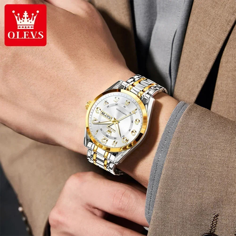 Reloj de Cuarzo para Hombre OLEVS 3666 Luminoso Acero Inoxidable