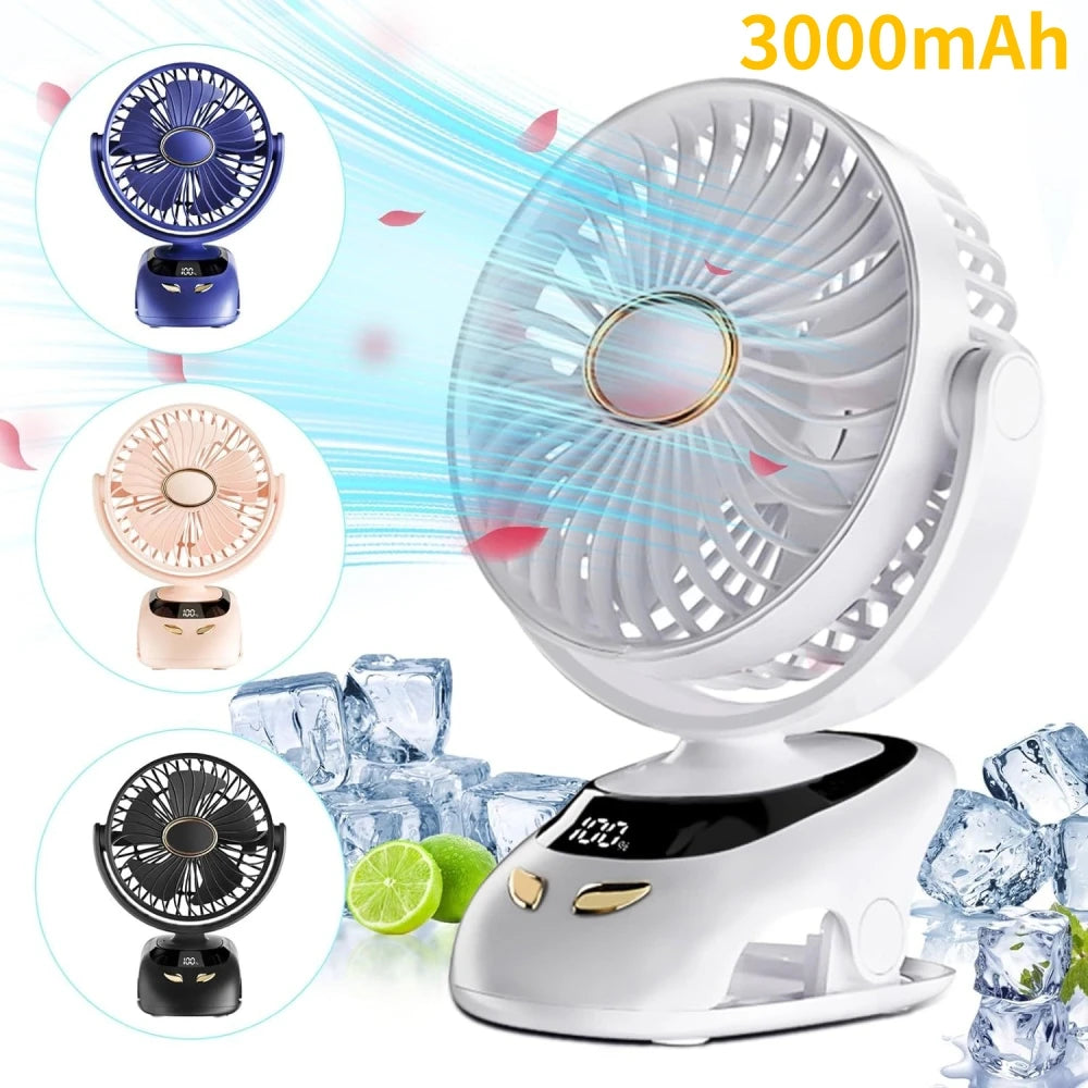 Ventilador con Clip Portátil para Escritorio y Cama