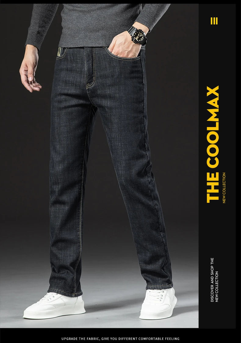 Pantalones Vaqueros de Invierno para Hombre, Forro de Cordero, Talla Grande