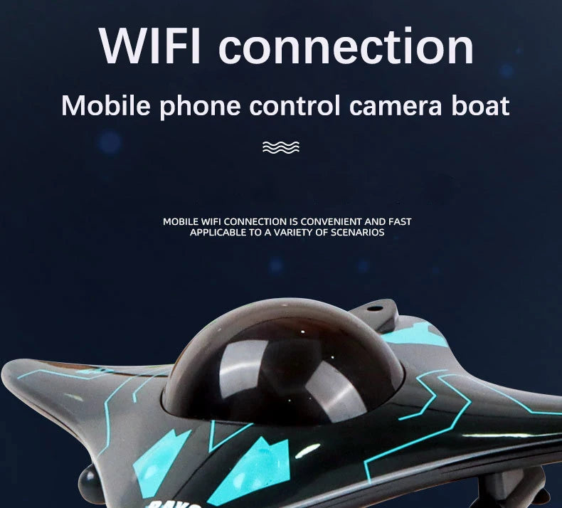 Mini Barco RC WiFi con Cámara Subacuática y Control de 6 Vías