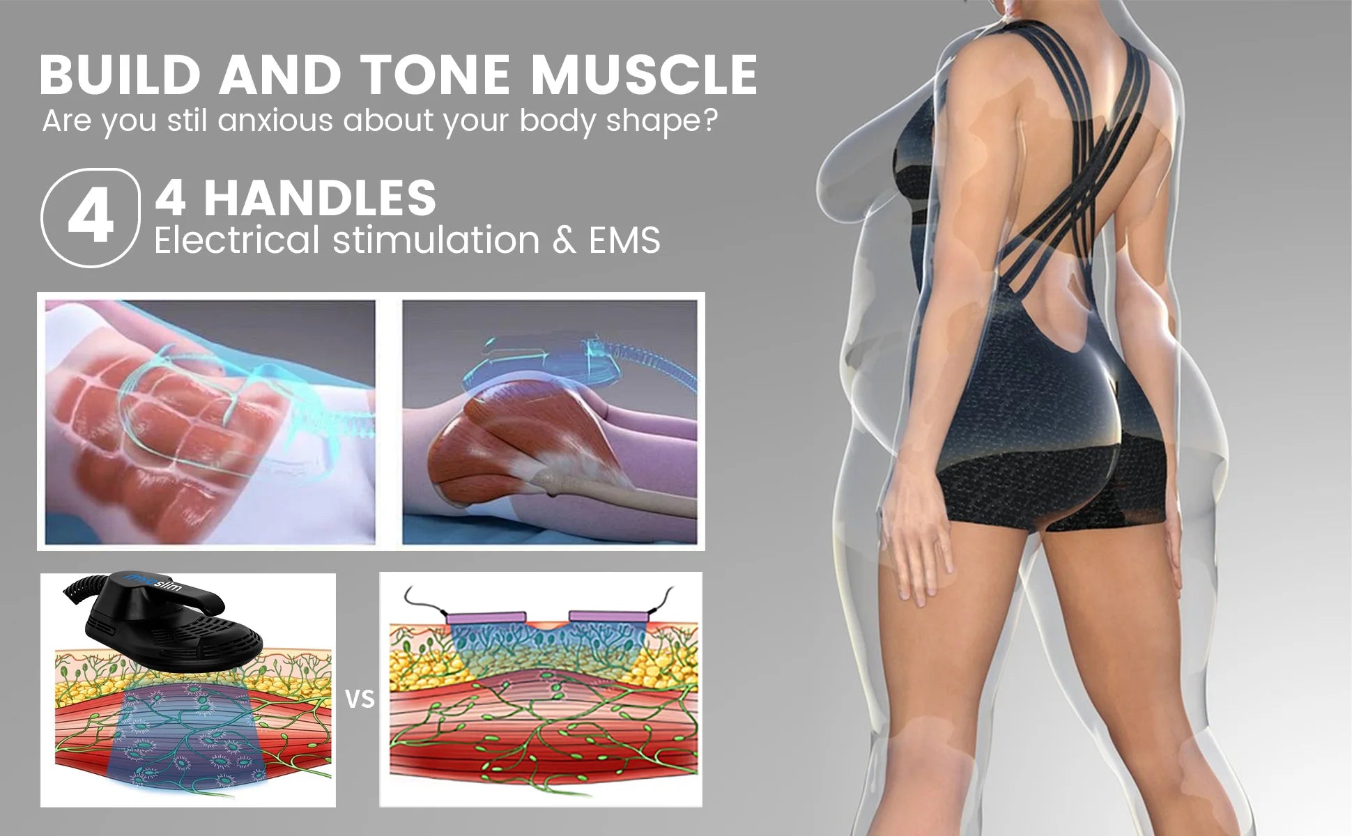 Máquina EMS para Esculpir el Cuerpo, Estimulación Muscular por Radiofrecuencia, Quema de Grasa, 6500W, Equipo de Adelgazamiento y Pérdida de Peso, Zero MYOslim EMS