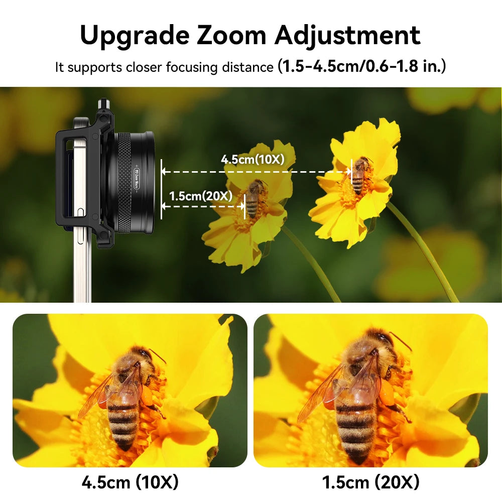 Lente Macro con Zoom HD 10-20X para iPhone y Android