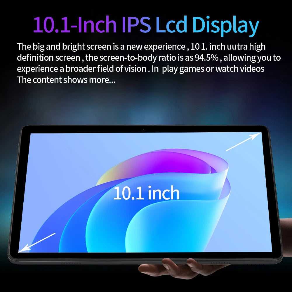 Tablet Android BDF 10.1 pulgadas Octa Core 4GB RAM 64GB doble SIM