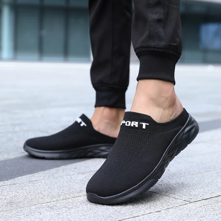 Zapatillas ligeras para hombre, zapatillas transpirables para hombre, zapatos casuales de moda, zapatos planos antideslizantes para hombre, zapatos planos sin cordones para exteriores de talla grande