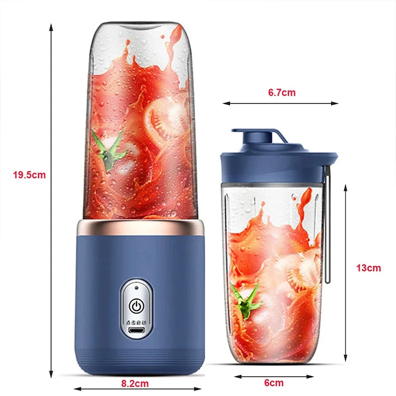 Exprimidor Eléctrico Portátil 300ml de Doble Engranaje con Carga Inalámbrica