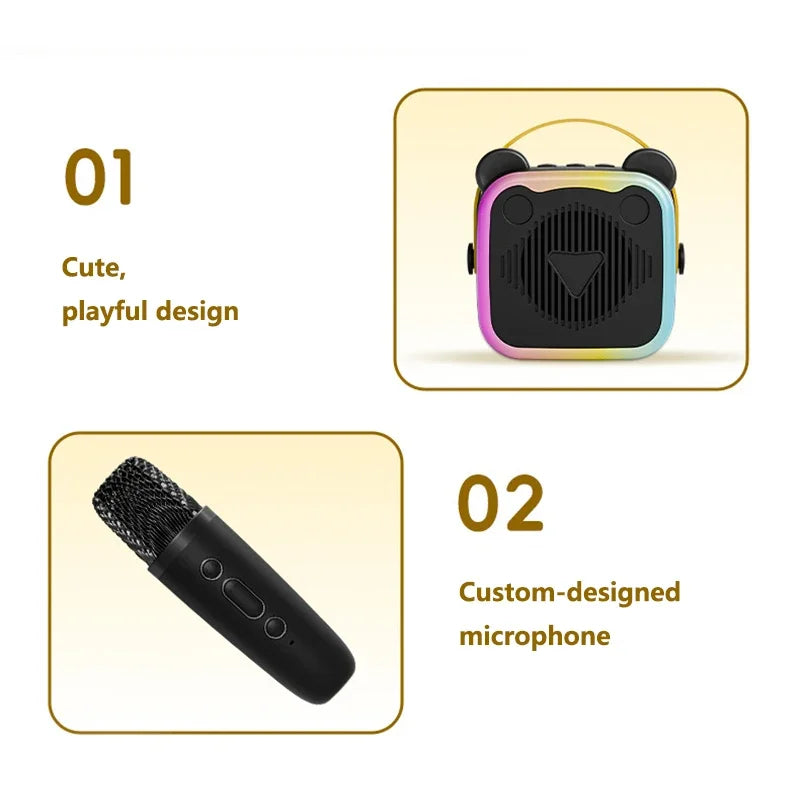 Mini Altavoz Bluetooth Portátil con Micrófono para Karaoke