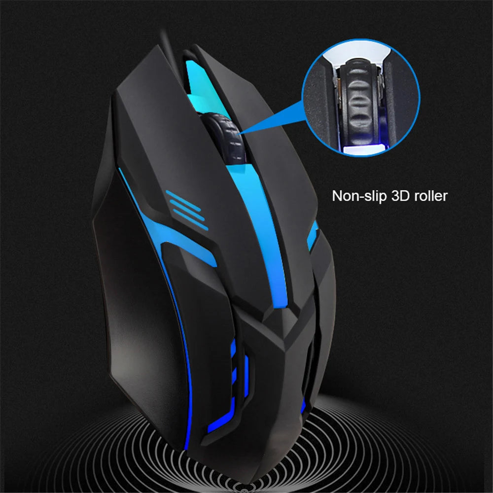 Ratón para juegos por cable USB, 5000 DPI, 3 botones, silencioso, retroiluminado, profesional, ergonómico, para ordenador, PC y portátil