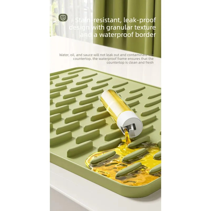 Alfombrilla de drenaje de silicona antideslizante para cocina y fregadero