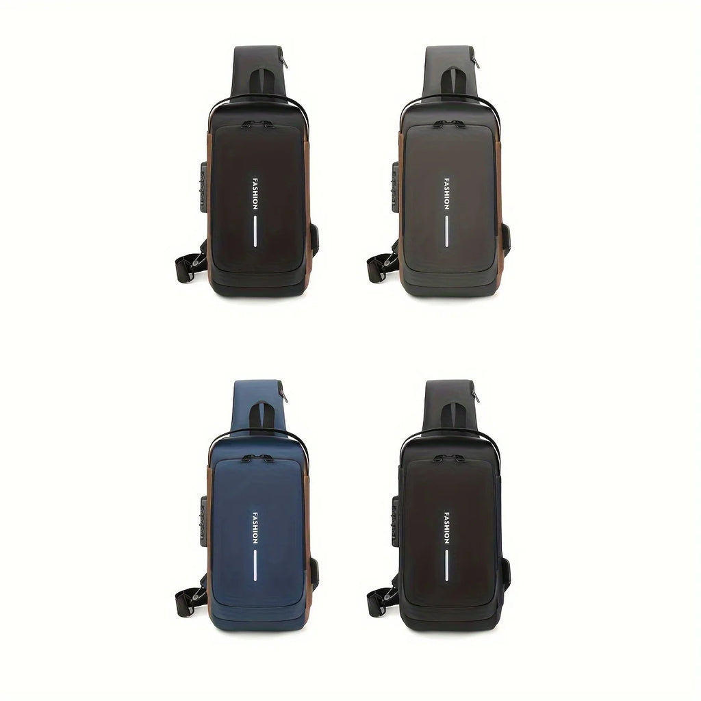 Bolso antirrobo con bloqueo de contraseña para hombre, bolso de pecho para hombre, Mochila pequeña deportiva informal, bolso de hombro tipo bandolera, bolso para motocicleta