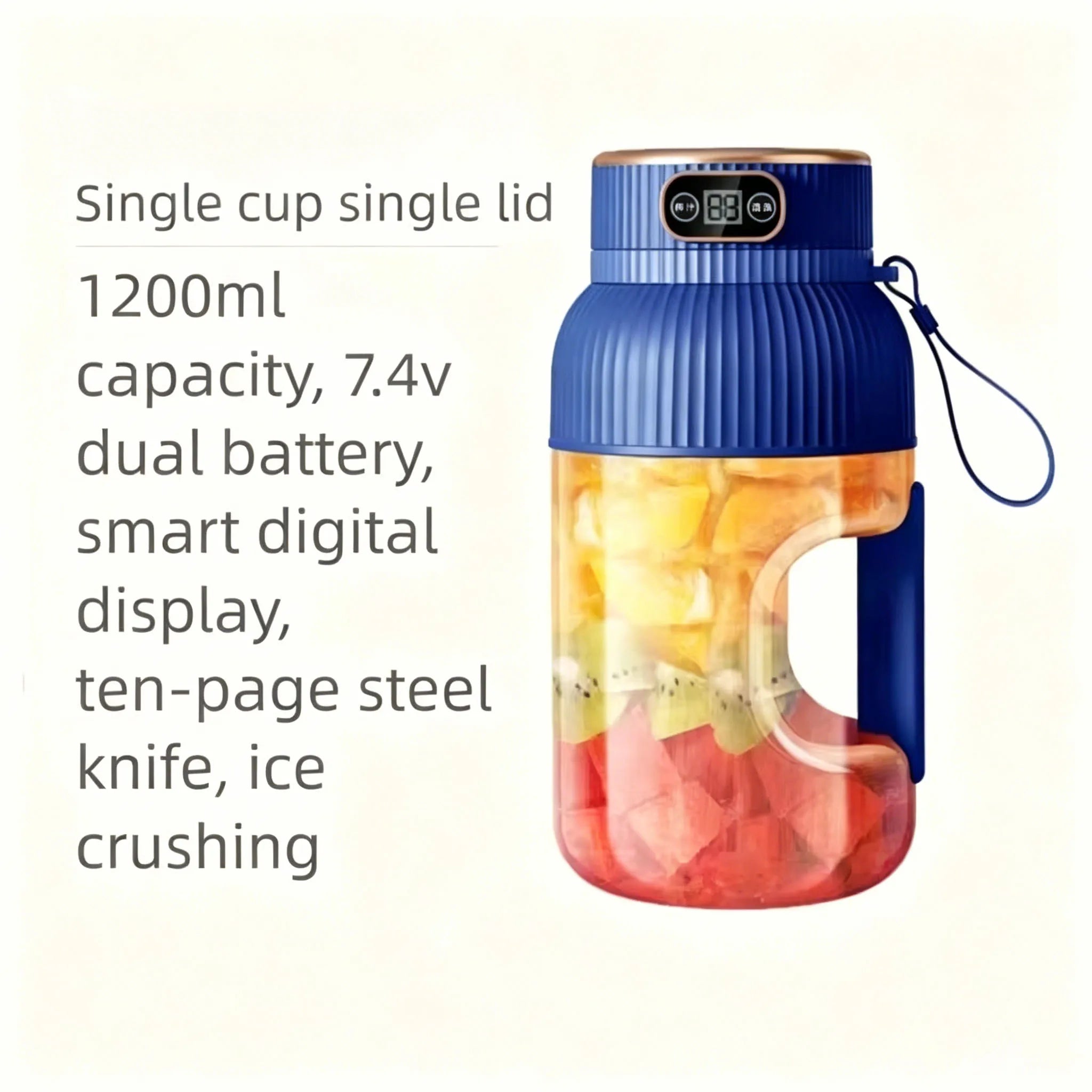 Licuadora Portátil para Smoothies y Jugos con Opción 2 Vasos