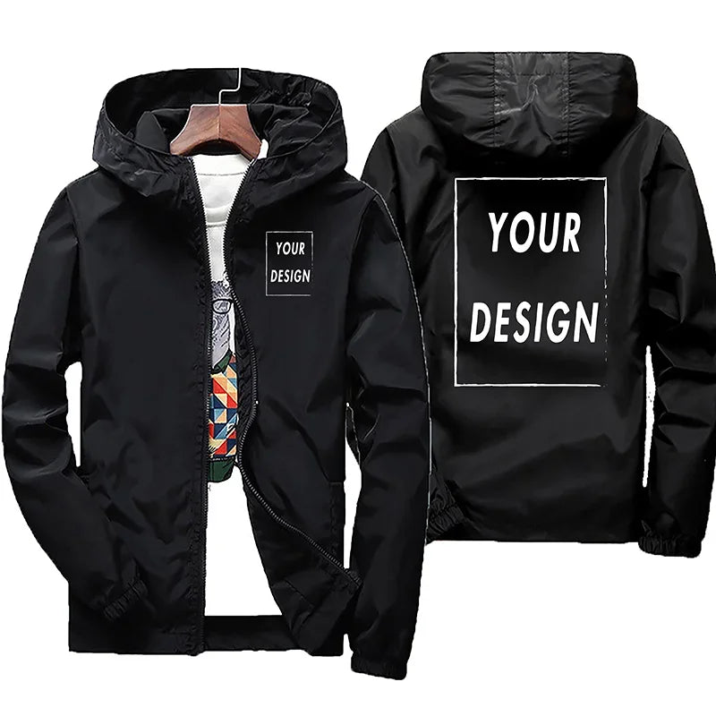 Chaqueta Cortavientos Impermeable para Hombre con Capucha