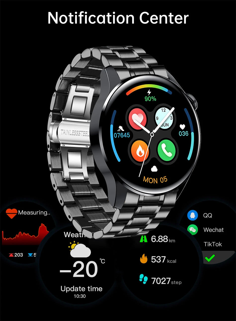 Smartwatch LIGE hombre, llamadas Bluetooth, pantalla AMOLED, resistente al agua
