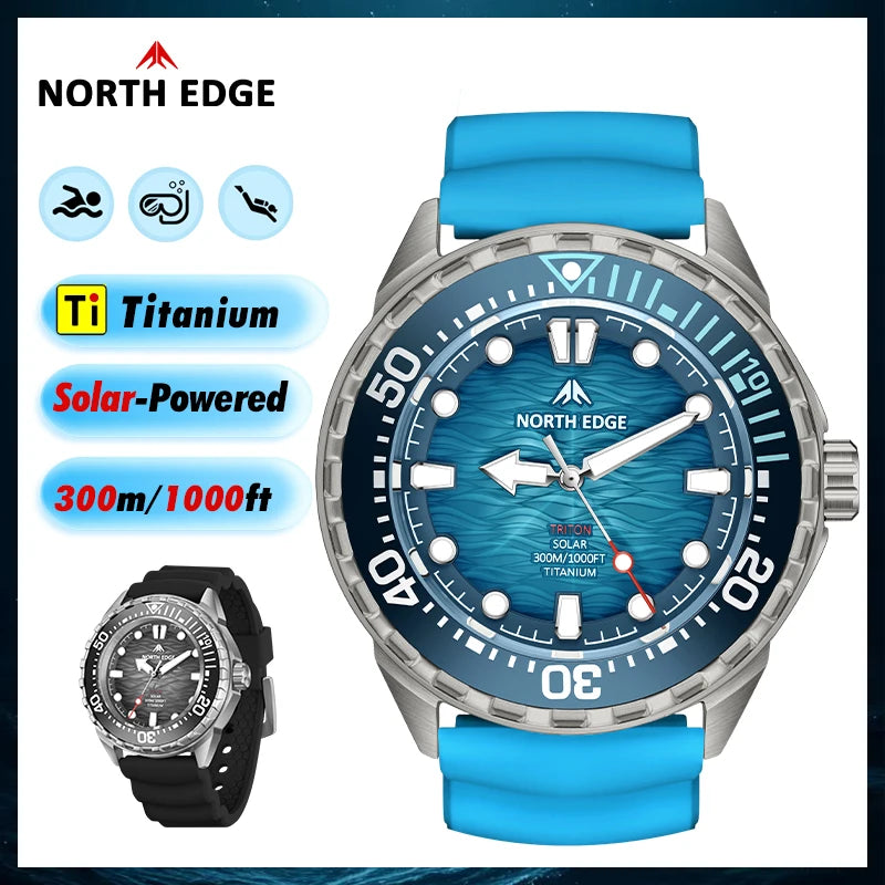 NORTH EDGE TRITON-Ti Reloj de Buceo Titanio Solar