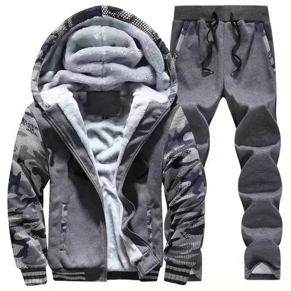 Chaqueta de Invierno para Hombre, Forro Polar, Cremallera y Capucha