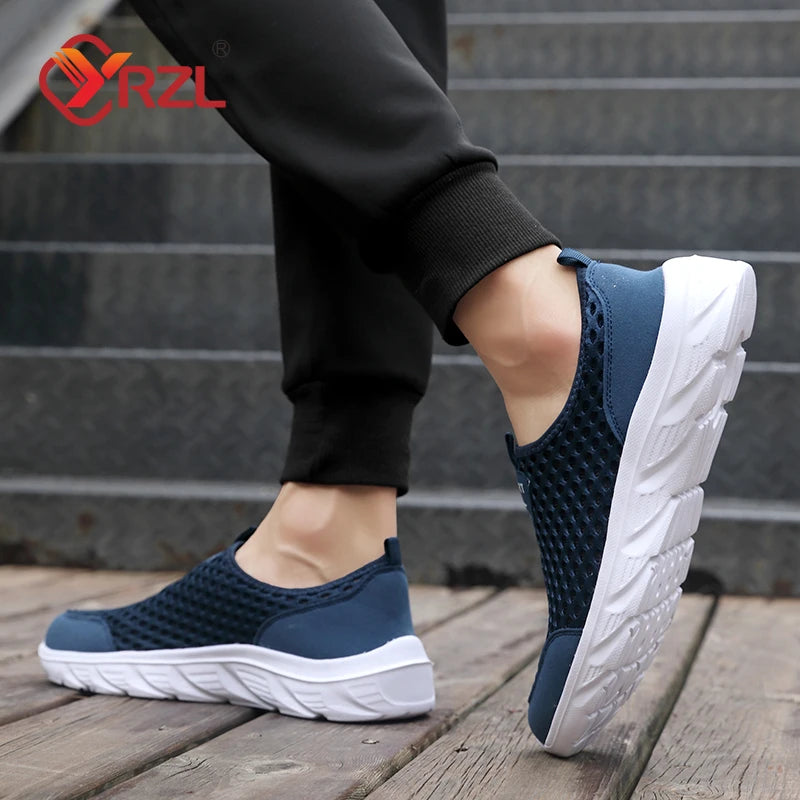 YRZL, zapatos informales ligeros para hombre, zapatillas informales transpirables sin cordones para hombre, zapatos planos antideslizantes para caminar al aire libre, talla 39-46