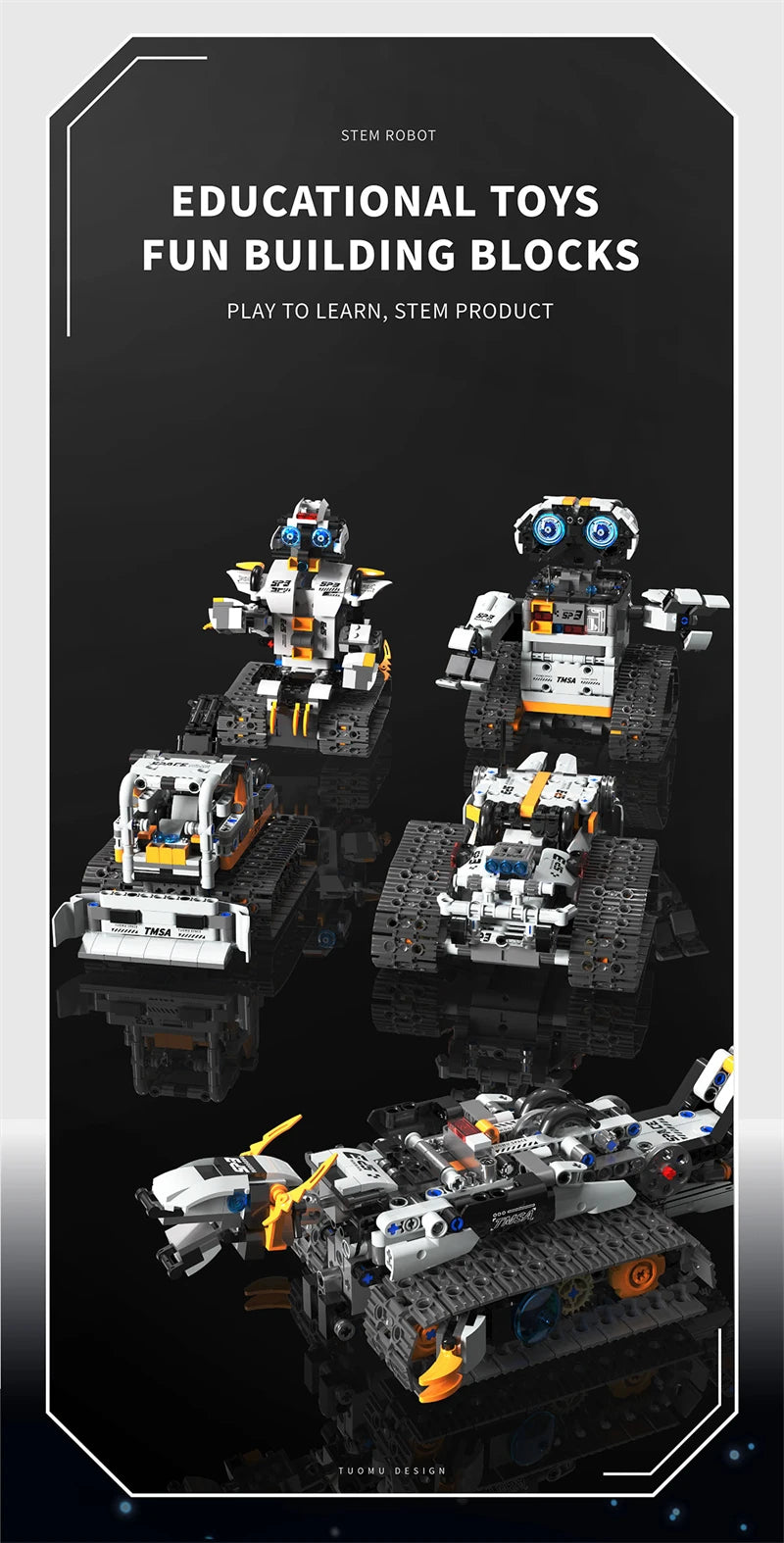 Bloques de construcción programables con brazo mecánico multieje, robot 5 en 1, juguetes de Control remoto, vástago interactivo, regalo de aprendizaje para niños