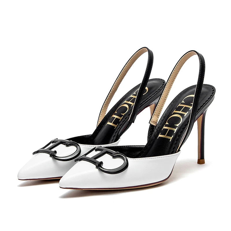 Stilettos de Mujer Punta Fina con Tiras y Plataforma 9 cm