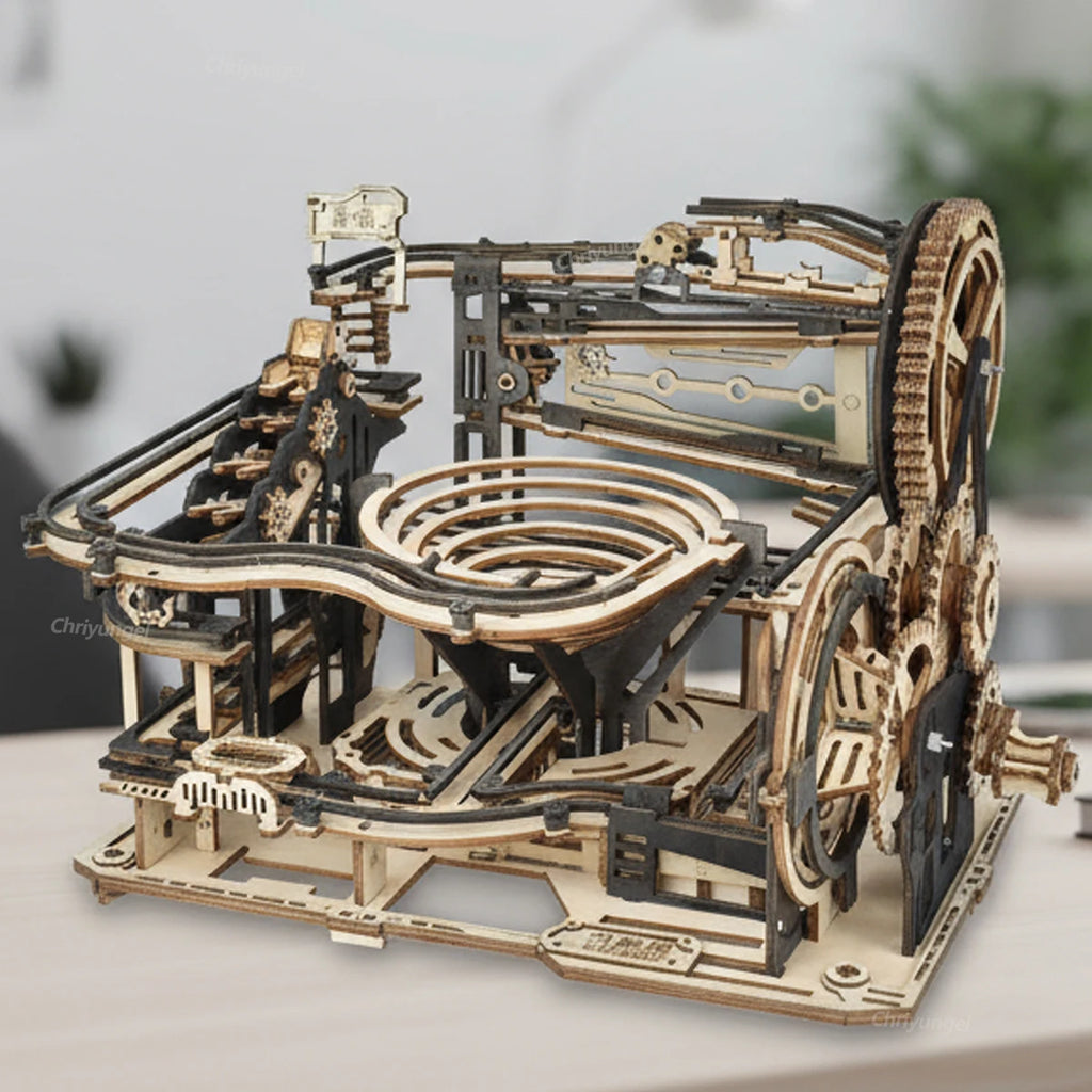 Chriyungel - Juego de Construcción de Madera 3D con Pistas de Canicas, Rompecabezas, Juego de Ingenio con Pistas de Canicas Rodantes, Regalo para Adultos y Adolescentes