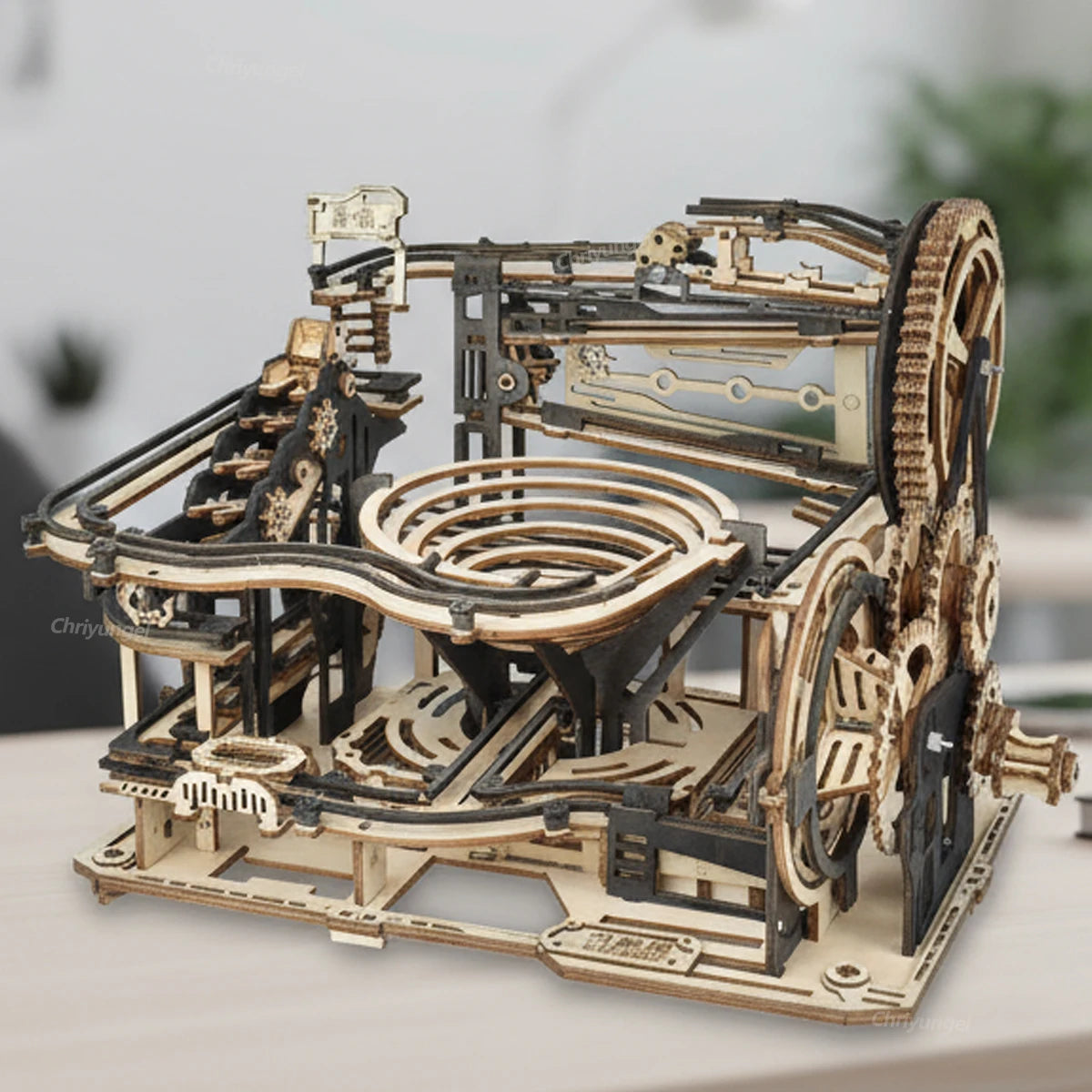Chriyungel - Juego de Construcción de Madera 3D con Pistas de Canicas, Rompecabezas, Juego de Ingenio con Pistas de Canicas Rodantes, Regalo para Adultos y Adolescentes