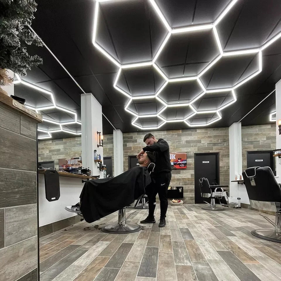 Luz LED hexagonal para garaje, 50000H, 6500K, ultrabrillante, para el hogar, gimnasio, barbería, detallado de coches, Bar, sótano, taller, iluminación de techo
