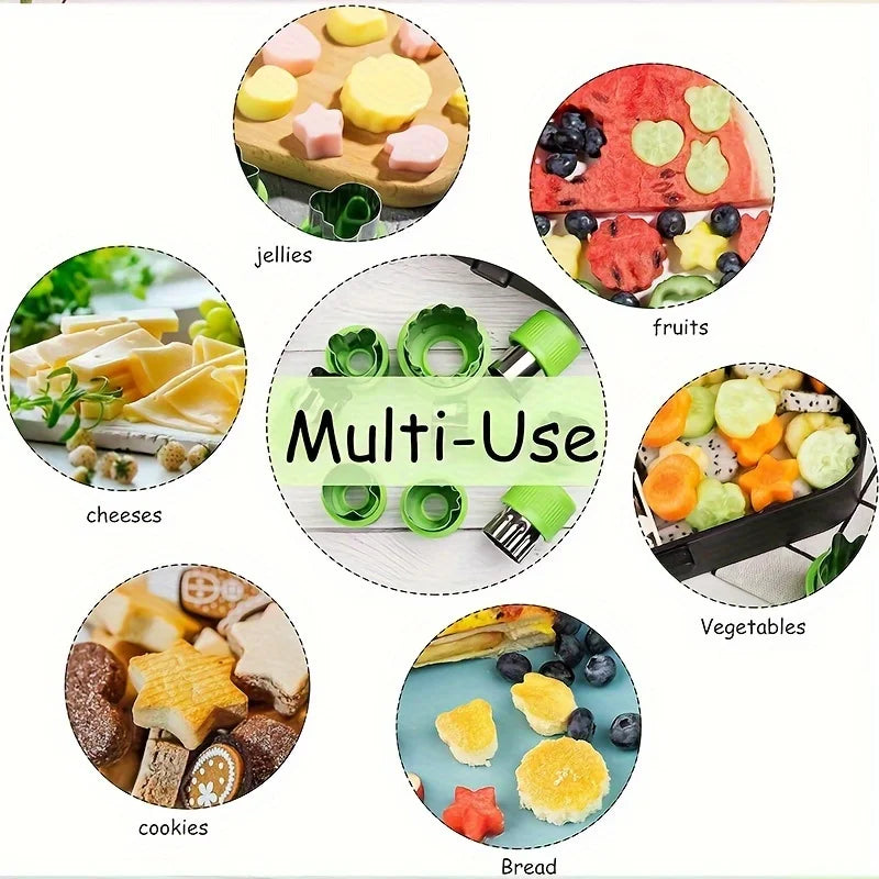 9 piezas/juego de corte de galletas y verduras de acero inoxidable-mini moldes en relieve de frutas y galletas para hornear de niños