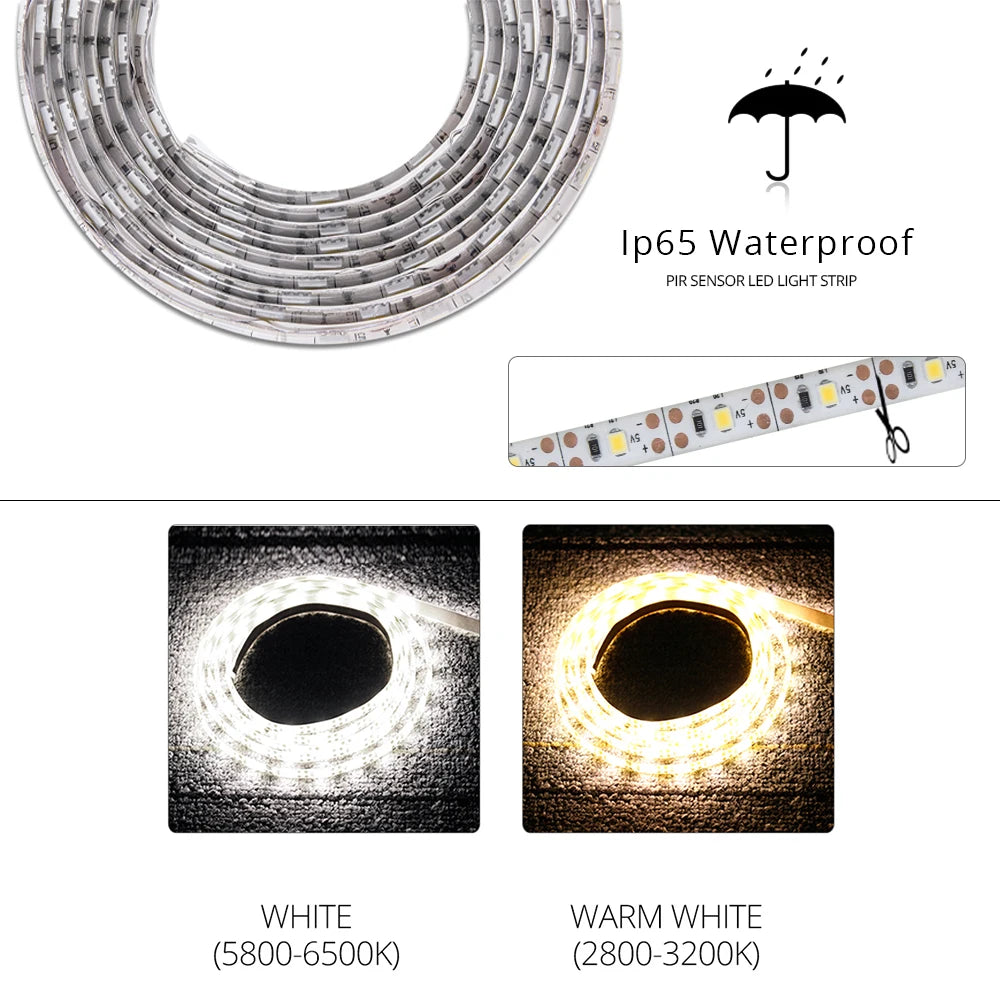 Tira LED con Sensor de Movimiento PIR para Armario