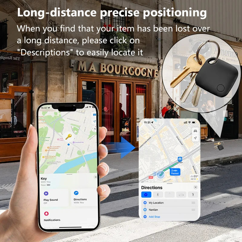 Localizador GPS Inteligente con Bluetooth, Funciona con la Aplicación Buscar, Dispositivo Antipérdida con Recordatorio para iPhone, Reemplazo de Etiqueta, Certificado MFI